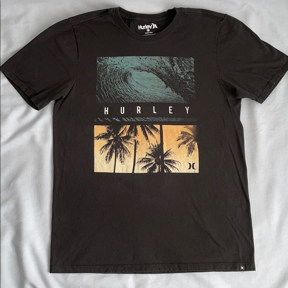 Hurley Surf Palm Trees Print Tee Shirt 